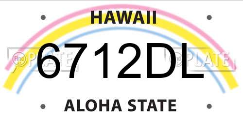 6712DL Hawaii License Plate