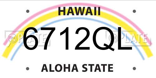6712QL Hawaii License Plate