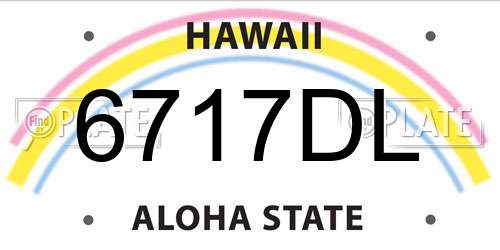 6717DL Hawaii License Plate