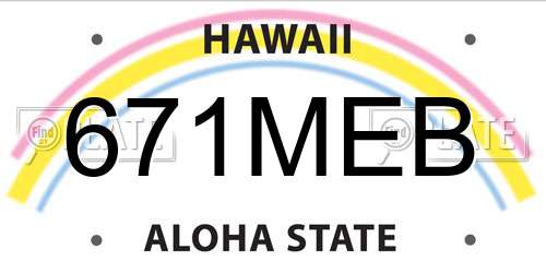 671MEB Hawaii License Plate