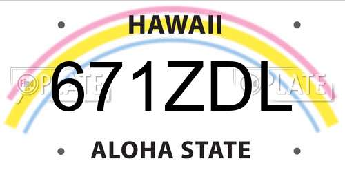 671ZDL Hawaii License Plate