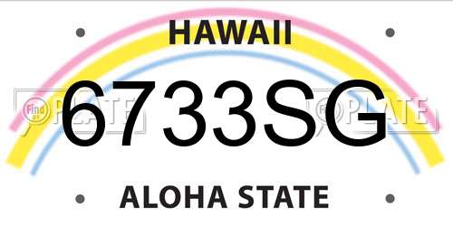 6733SG Hawaii License Plate