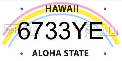 6733YE Hawaii License Plate