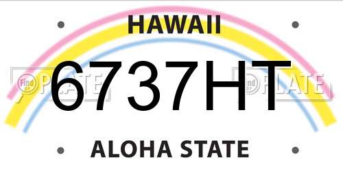 6737HT Hawaii License Plate