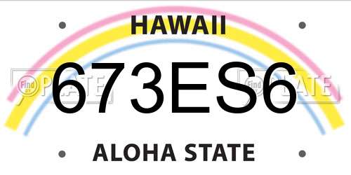 673ES6 Hawaii License Plate