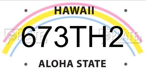 673TH2 Hawaii License Plate