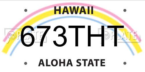 673THT Hawaii License Plate