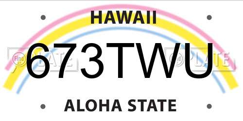673TWU Hawaii License Plate