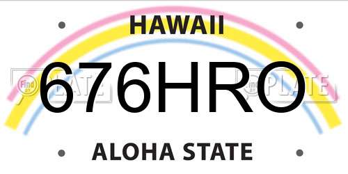 676HRO Hawaii License Plate