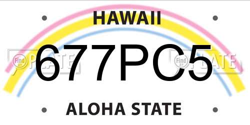 677PC5 Hawaii License Plate