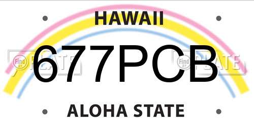 677PCB Hawaii License Plate