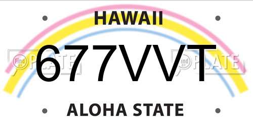 677VVT Hawaii License Plate