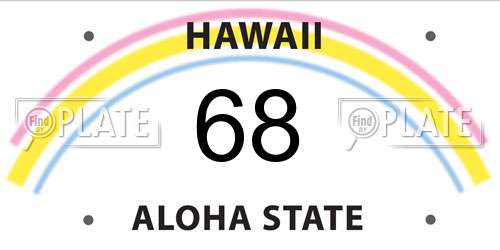 68 Hawaii License Plate