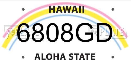 6808GD Hawaii License Plate