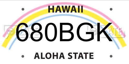680BGK Hawaii License Plate