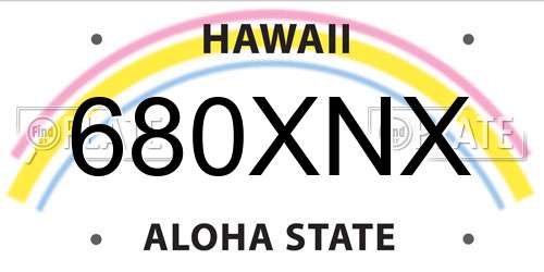 680XNX Hawaii License Plate