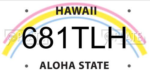 681TLH Hawaii License Plate
