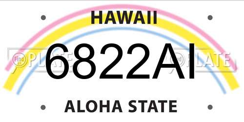 6822AI Hawaii License Plate