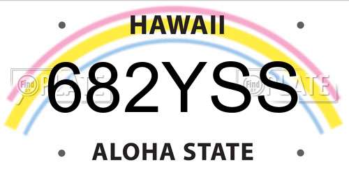 682YSS Hawaii License Plate