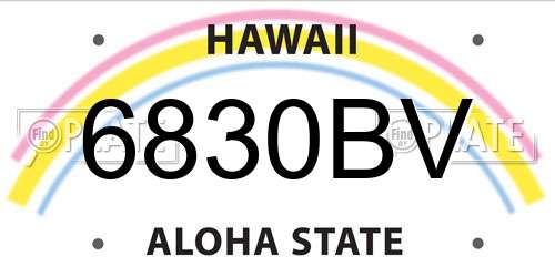 6830BV Hawaii License Plate
