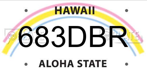 683DBR Hawaii License Plate