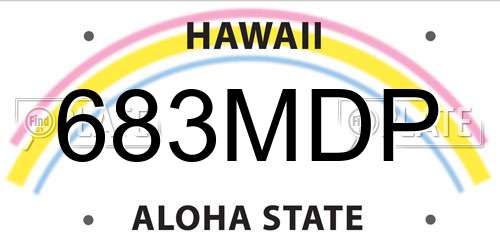683MDP Hawaii License Plate