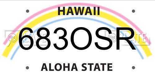 683OSR Hawaii License Plate