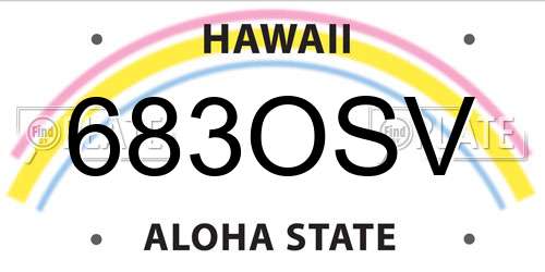 683OSV Hawaii License Plate