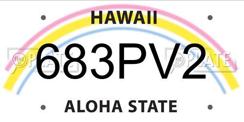 683PV2 Hawaii License Plate