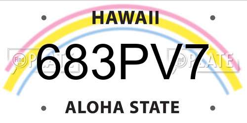 683PV7 Hawaii License Plate