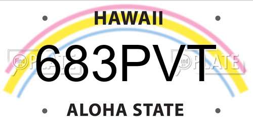 683PVT Hawaii License Plate