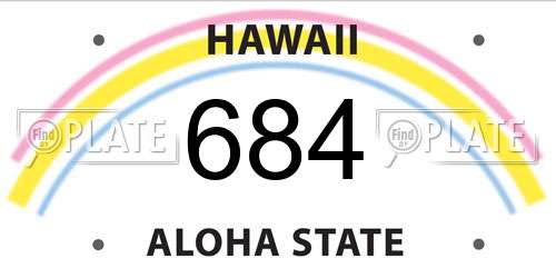 684 Hawaii License Plate