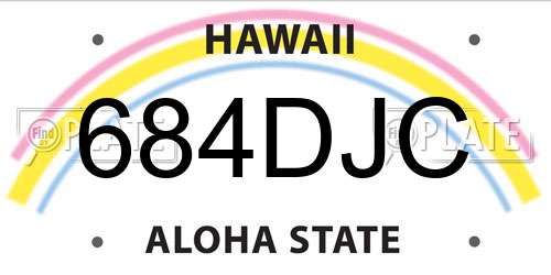 684DJC Hawaii License Plate