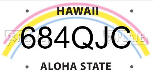 684QJC Hawaii License Plate