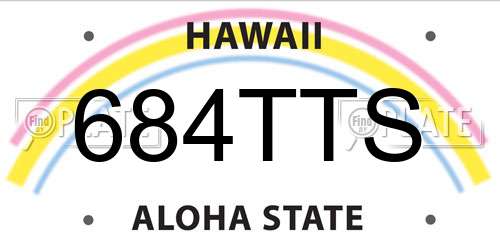 684TTS Hawaii License Plate