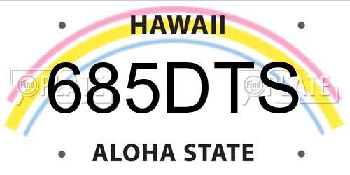 685DTS Hawaii License Plate