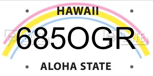 685OGR Hawaii License Plate