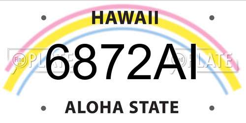 6872AI Hawaii License Plate