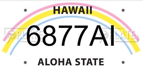 6877AI Hawaii License Plate