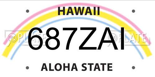 687ZAI Hawaii License Plate