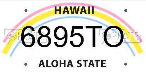 6895TO Hawaii License Plate