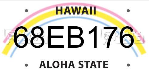 68EB176 Hawaii License Plate