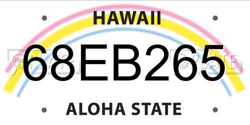 68EB265 Hawaii License Plate