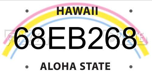 68EB268 Hawaii License Plate