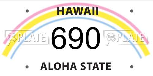 690 Hawaii License Plate