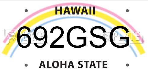 692GSG Hawaii License Plate