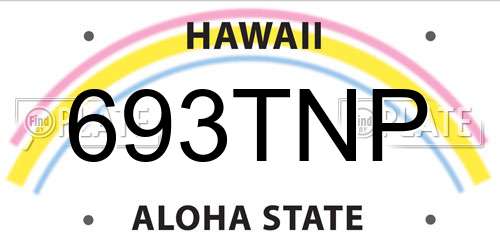 693TNP Hawaii License Plate