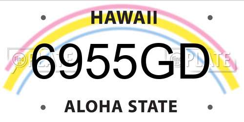 6955GD Hawaii License Plate