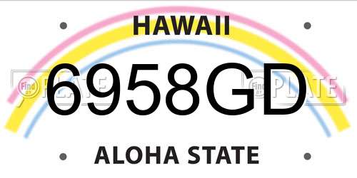6958GD Hawaii License Plate