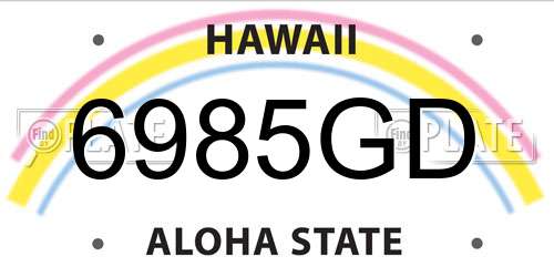 6985GD Hawaii License Plate